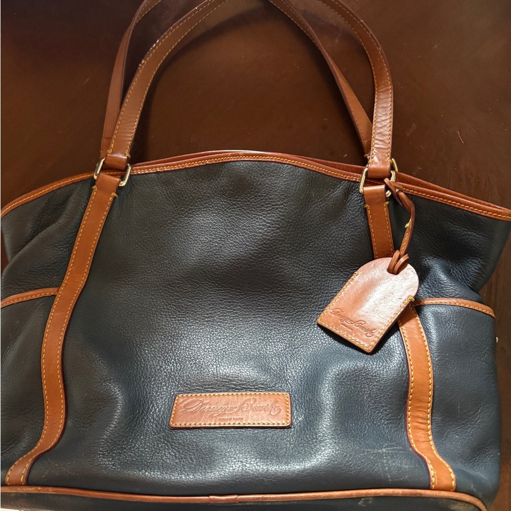 Dooney & Bourke Black and Tan Leather Tote
